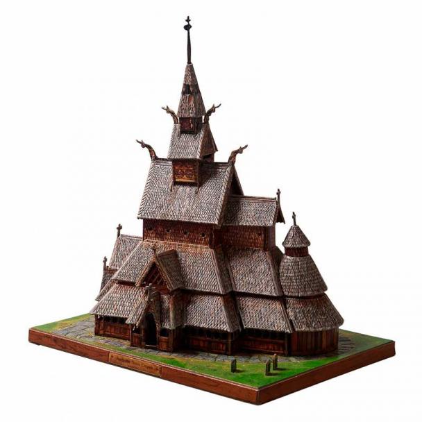 Puzzle 3D Iglesia de Madera de Borgund, Noruega | Clever Paper