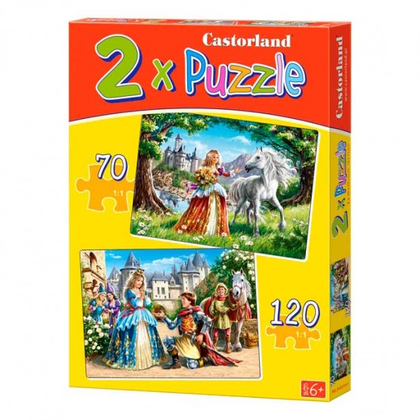 Puzzle 2 en 1 Princesas 70 + 120 Piezas