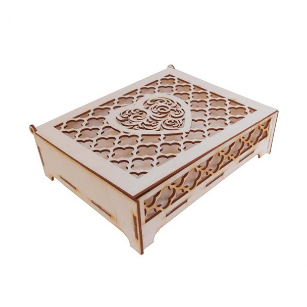 Caja con Tapa Abatible Corazón